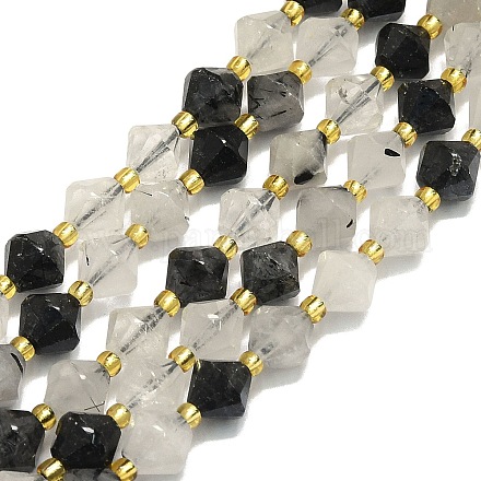 Натуральные турмализированные кварцевые бусинки G-I376-B27-01-1