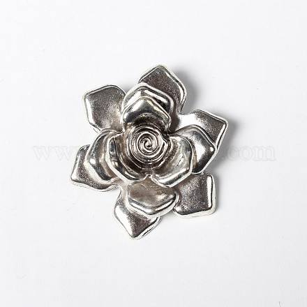 Flower Tibetan Style Antique Silver Tone DIY Jewelry Pendants X-LF9764Y-1