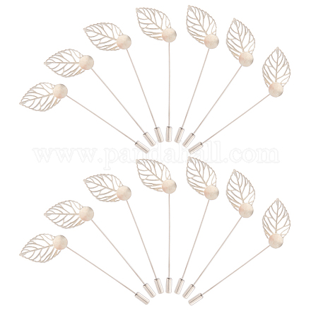 60 шт. булавки для галстука из нержавеющей стали в форме листа для женщин JEWB-SC0001-75B-1