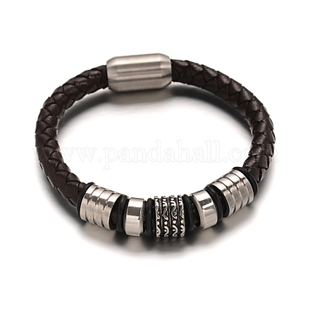 Unisex Braided Leather Cord Bracelets BJEW-L542-05-1