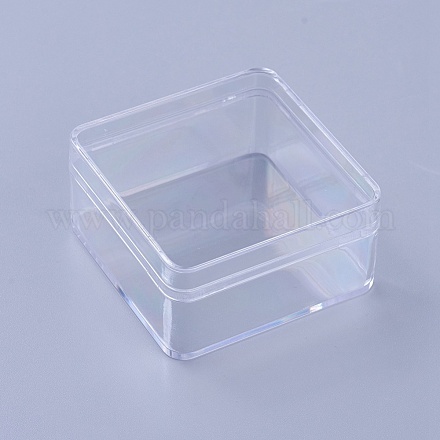 プラスチックビーズ収納ケース 正方形 透明 6x6x3cm 内径：5.6x5.6のCM