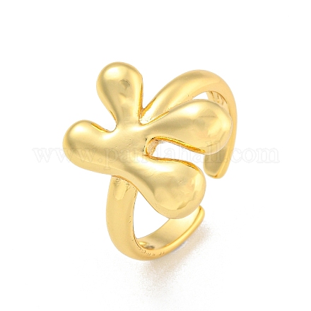 Латунные открытые манжеты с буквами для женщин RJEW-G313-01K-G-1