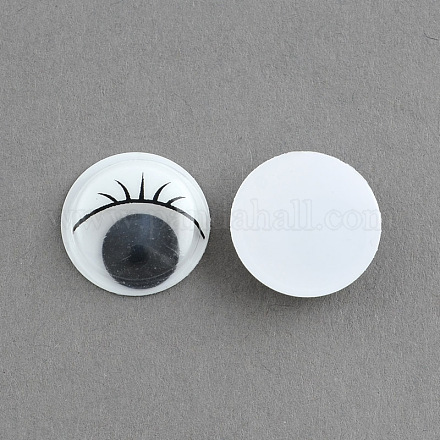 Colors Wiggle Googly Eyes Cabochons With Eyelash DIY Scrapbooking Crafts Toy Accessories KY-S003-18mm-04-1