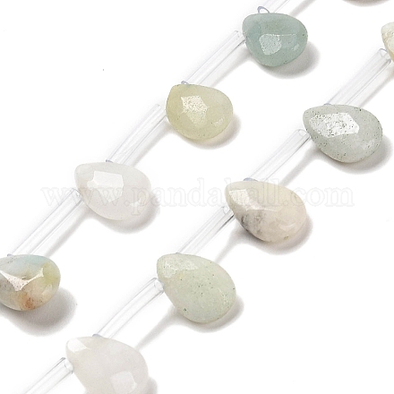 Brins de perles d'amazonite de fleurs naturelles G-Q167-A10-01-1