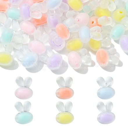 60 pièces 6 couleurs perles acryliques transparentes transparentes FACR-CJ0001-10-1