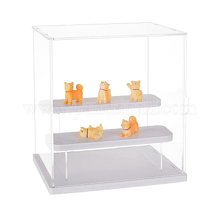 Vitrine en acrylique blanc Olycraft 3 niveau assemblé figurines d'action en acrylique transparent boîtes d'affichage boîte d'affichage de bloc de construction vitrine transparente pour collection figurines d'action modèles de blocs ODIS-WH0029-75-1
