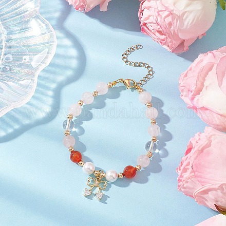 Браслеты из натуральных полосатых бусин агата BJEW-JB11916-01-1