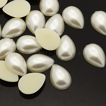 Cabujones de perlas de imitación de plástico ABS MACR-F032-10x14mm-22-1