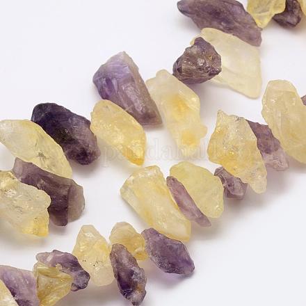 Natural Amethyst and Citrine Beads Strands G-P310-63-A-1