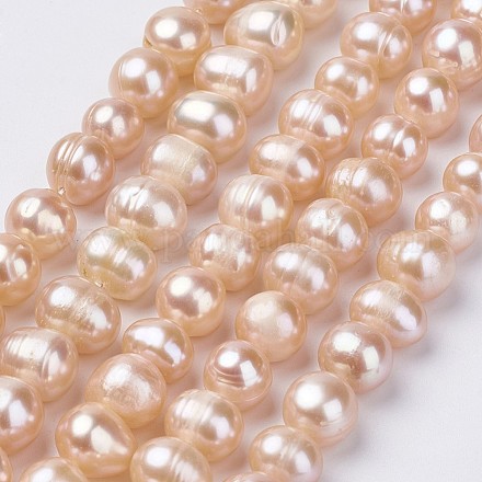 Fili di perle di perle d'acqua dolce coltivate naturali PEAR-D187-03-1