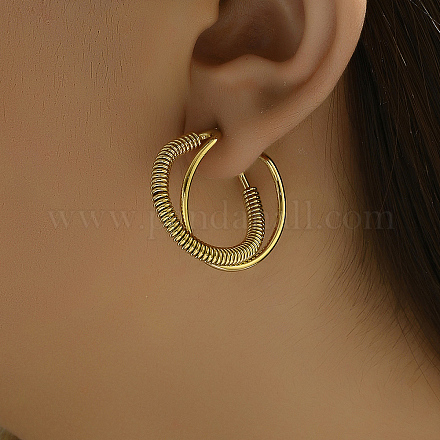 Модные двухслойные витые серьги-гвоздики из нержавеющей стали VR8039-1