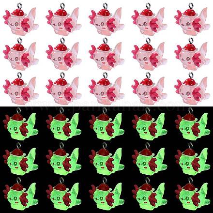 30 Stück transparente süße Puppenanhänger aus Harz CRES-SZ0001-39-1
