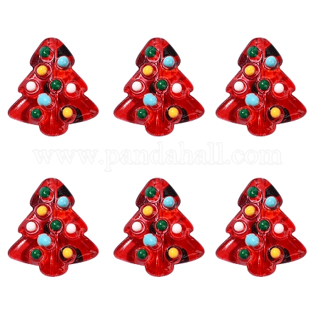 6 шт. нити стеклянных бусин ручной работы с выпуклыми краями LAMP-FS0001-16C-1