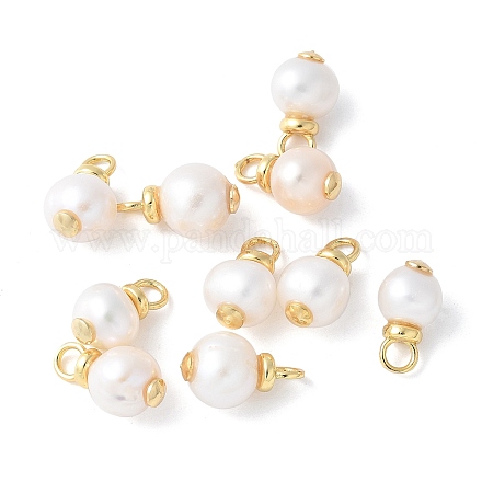 Латунь с подвесками из натурального жемчуга KK-F892-35G-1