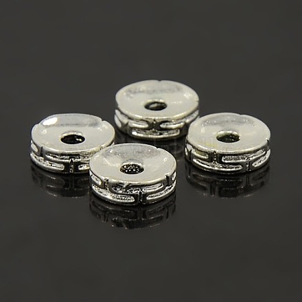 Flat Round Brass Spacer Beads KK-N0009-10mm-S-1