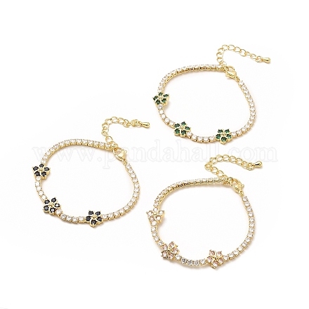 Cubic Zirconia Chain Bracelet BJEW-A132-22G-1