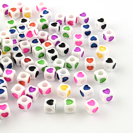 Perles européennes en acrylique opaque OPDL-S078-M-1