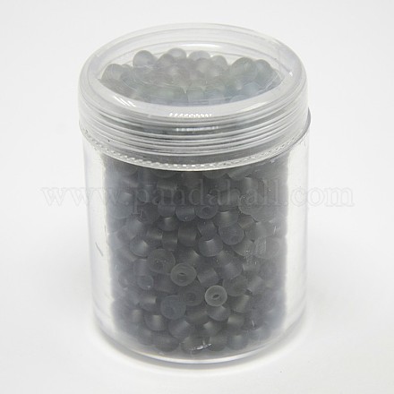 1 confezione trasparente glassato 6/0 perle di vetro perline fai da te sciolto spacer mini perle di vetro SEED-X0009-6-M26-B-1