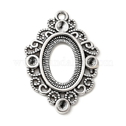 Тибетский стиль сплава кулон горный хрусталь и кабошон с открытой спиной настройки TIBEP-R304-021AS-LF-1