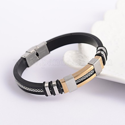 Trendy Unisex Black Color PU Leather Cord Bracelets BJEW-E260-04M-1