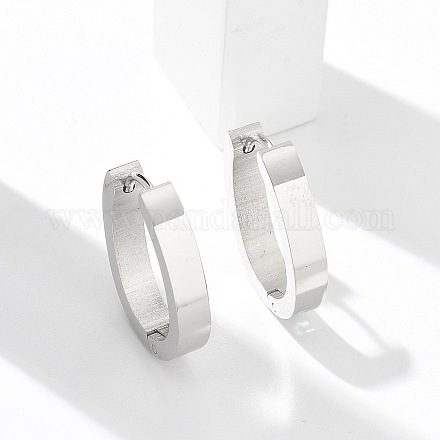 Caimeytie Orecchini A Cerchio Ovali In Acciaio Inossidabile Per Donna: Eleganti, Con Confezione Regalo, Misura 47x28 Mm - 5