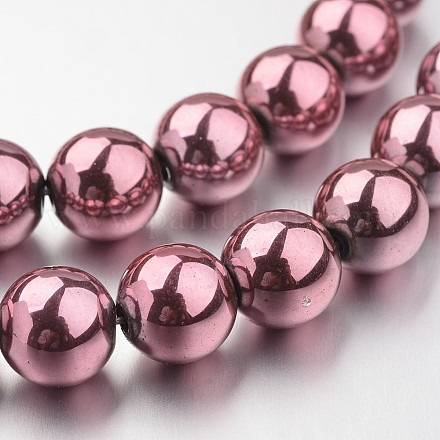 Chapelets de perle en hématite synthétique sans magnétique G-F301-10mm-01-1