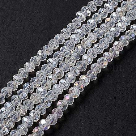 Perles de rondelle de verre de cristal brins EGLA-F049C-03-1