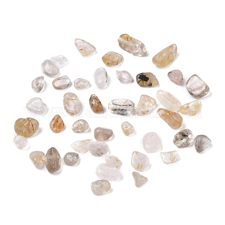 Perles de quartz rutile en or naturel G-I304-06-1