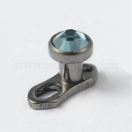 Flat Round G23 Titanium Steel Dermal Anchor AJEW-I033-06-1