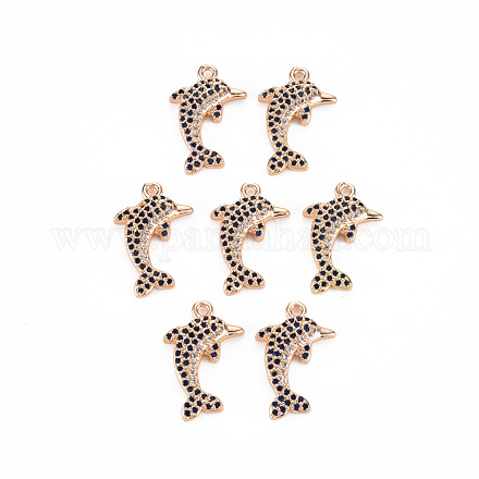 Rack Plating Brass Micro Pave Cubic Zirconia Pendants KK-T060-45-RS-1
