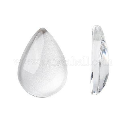 Cabujones de cristal de lágrima transparente GGLA-R024-14x10-1