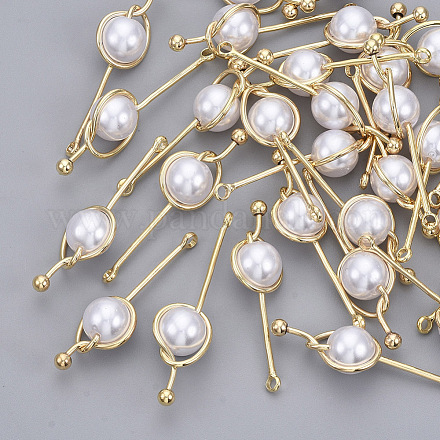 Colgantes de perlas de imitación de plástico abs KK-S354-009-NF-1