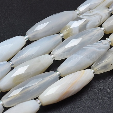 Natürlichen weißen Achat Perlen Stränge G-O179-G01-2-1