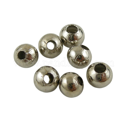 Perles rondes lisses en laiton X-EC400-2-1