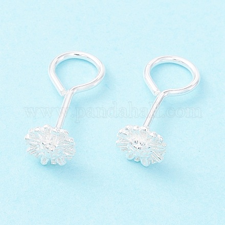 Tiny Chrysanthemum 999 Fine Silver Stud Earrings EJEW-I260-28S-1