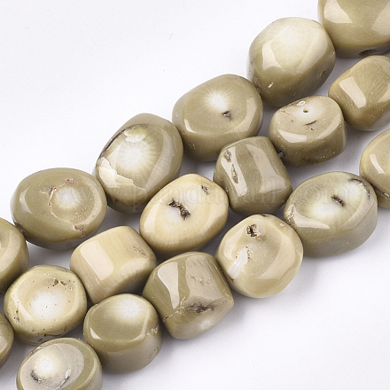 Chapelets de perles en corail synthétique CORA-T006-01-1