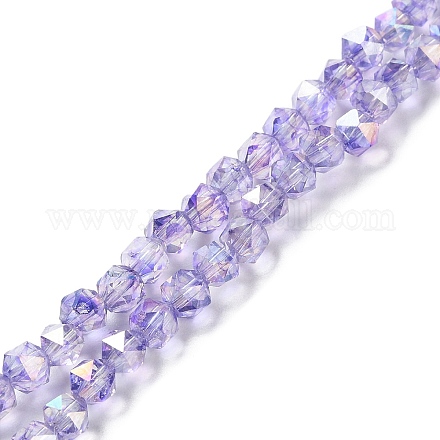 Transparent Electroplate Glass Beads Strands EGLA-F160-01B-1