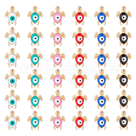Aricraft 60 pièces 6 couleurs perles d'émail en alliage de ton doré ENAM-AR0001-53-1