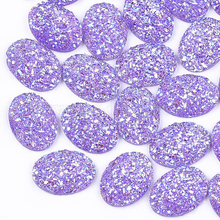 Electroplate Druzy Resin Cabochons CRES-T012-08D-1