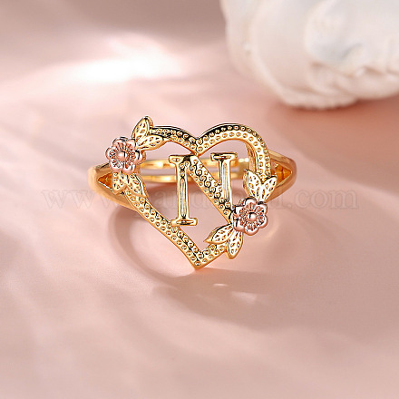Сердце с цветком полые латунные перстни FS-WG99C3E-34-1