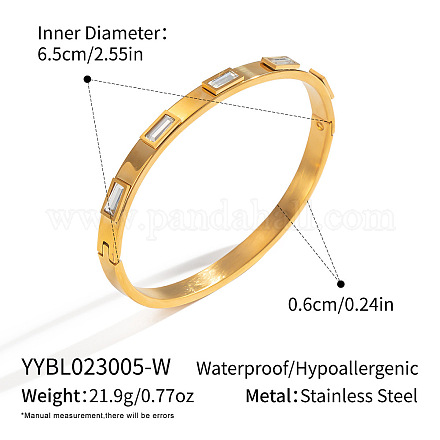 Европейские браслеты из нержавеющей стали 304 с паве из кубического циркония для женщин YE6014-1-1