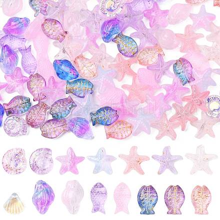 Гальванопокрытие и стеклянные бусины с золотым металлическим плетением EGLA-FS0001-58-1