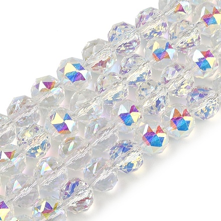 Прозрачные стеклянные бусины гальваническим пряди EGLA-N002-34C-C25-1