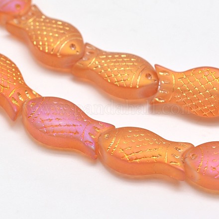 Galvanoplastie dépoli perles de poissons de fils de verre X-EGLA-M001-D02-1