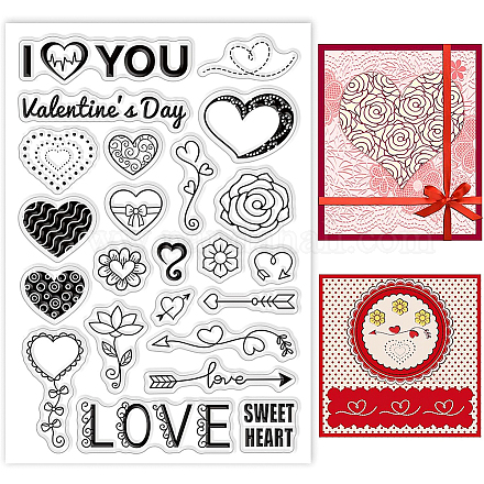 BENECREAT Valentine's Day Theme Clear Stamps DIY-WH0167-57-0046-1