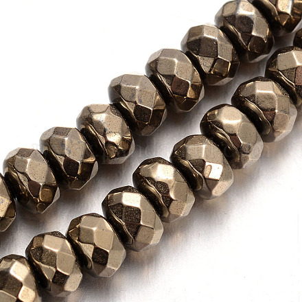 Electroplated Non-magnetic Synthetic Hematite Bead Strands G-E304-24-6x4mm-1