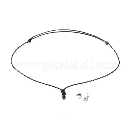 Fabricación de collar de cordón de poliéster encerado coreano ajustable AJEW-JB00510-01-1