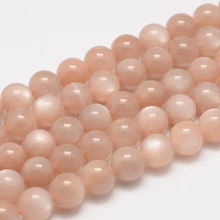 Natürliche sunstone runde Perlen Stränge G-O017-6mm-11-1