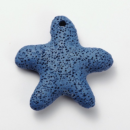 Synthetic Lava Rock Big Starfish/Sea Stars Pendants G-O025-05B-1