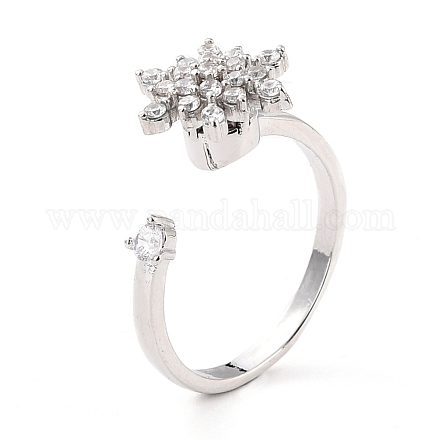 Snowflake Rotatable Open Ring for Women RJEW-M139-07P-1